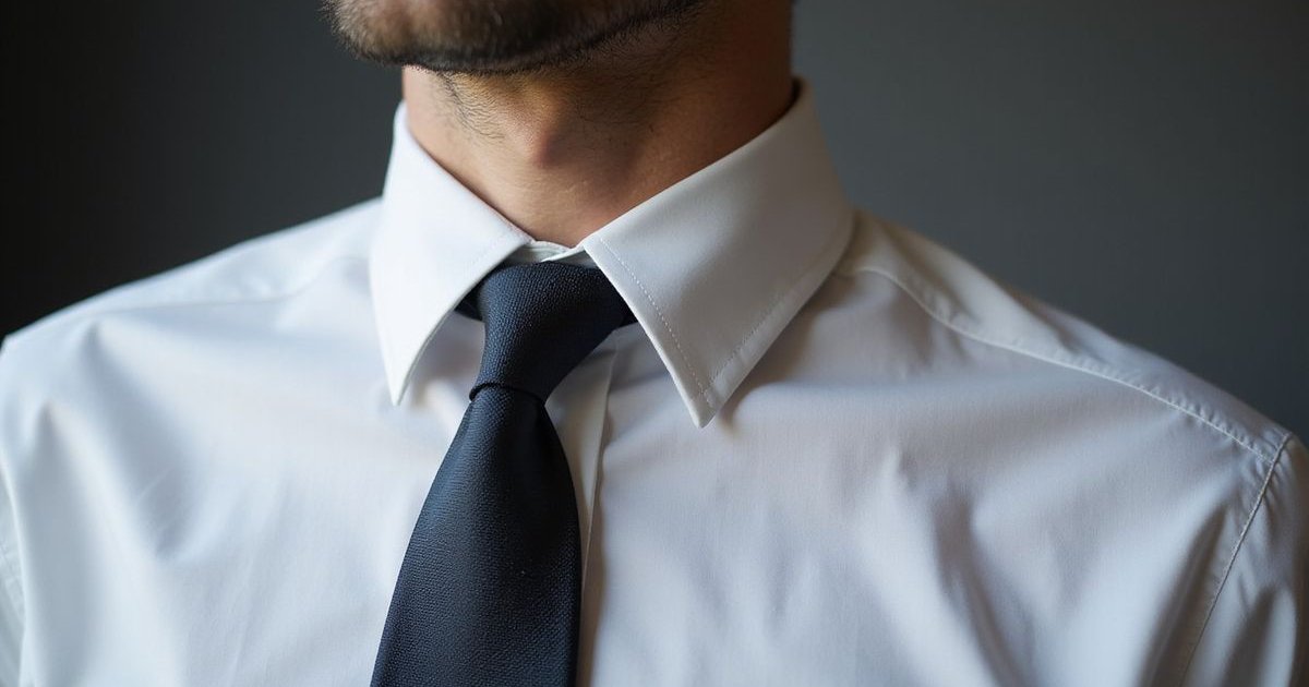 Well-fitted dress shirt showing proper collar fit