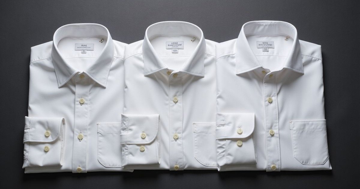 Various dress shirt collar styles displayed